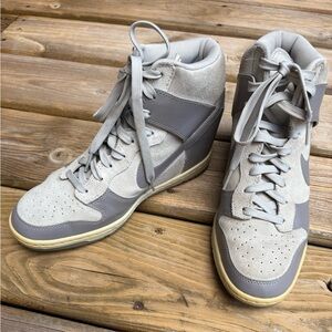 Nike 2013 Dunk Sky Hi Hidden Wedge Suede Leather Sneakers size 9